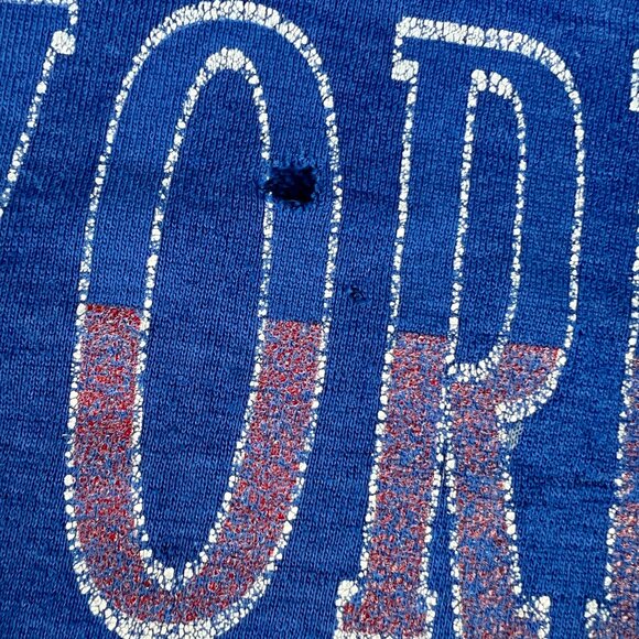 VTG 90s Crable NFL New York Giants Sweatshirt Large Blue Faded Thrashed Crewneck - Picture 5 of 16